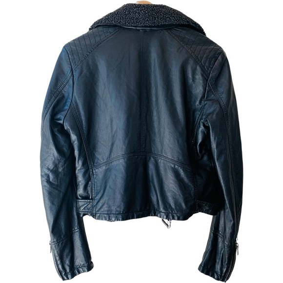 🛑SOLD Free People Asheville Vegan Leather Moto Jacket in Black Size S - Picture 8 of 13